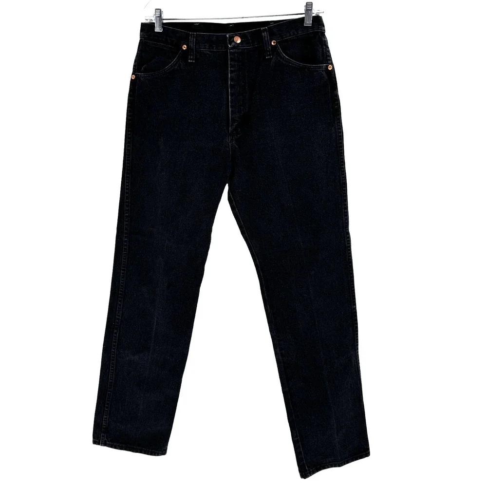 Y2K Wrangler Cowboy Cut Original Fit Jeans Men's 34X34 Black Western‎ USA Rodeo